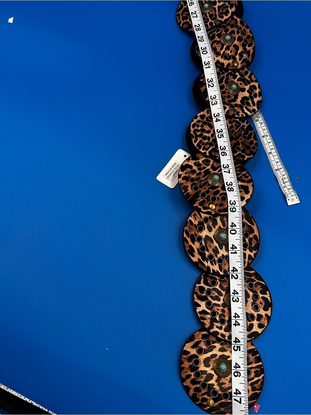 Leopard-Print Disc Statement Necklace - Brown & Black - Picture 4 of 5